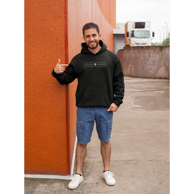 STEELIKONE HOODIE - STEELIKONE BADGE, Farbe: Schwarz, Größe: S