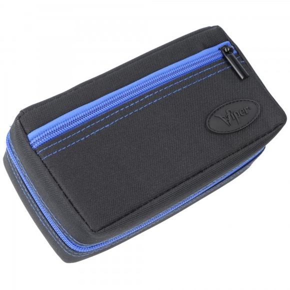 Darttasche Nylon für 1-12 Dartpfeile, blau schwarz