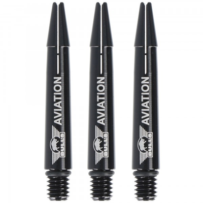 Aluminium Dartshaft Aviation schwarz, Short, 3 Stück