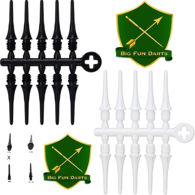 Cosmo Fit Plus Dart Spitzen 19mm Kurz Schwarz, Farbe: Schwarz