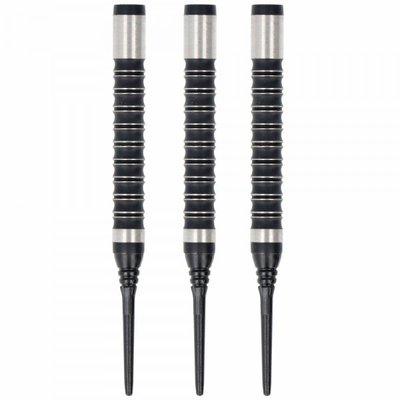 Softdart Barrel. 90% Tungsten, schwarz-silber geriffelt, 12 Gramm