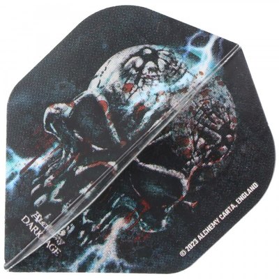 Totenkopf Dart Flights Skull, dunkelblau schwarz, No2, 3 Flights