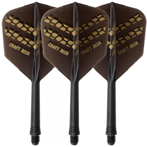 Cuesoul AK5 Integrated Dartschaft, Schaft und Flight integriert, Std., schwarz, Craft Beer