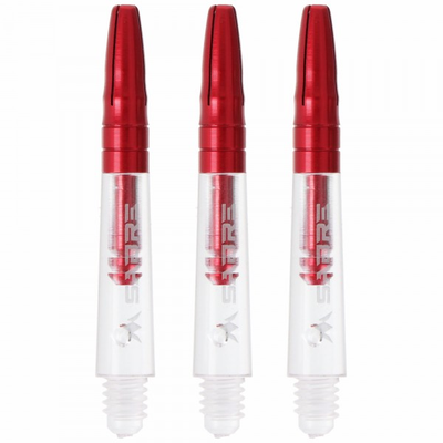 Dart Schaft transparent rot, Polycarbonat mit Alu