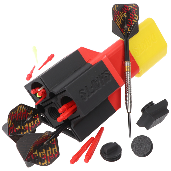 Dartcase, Darttasche schwarz, rot, gold für 3 Darts und Zubehör, 2 image