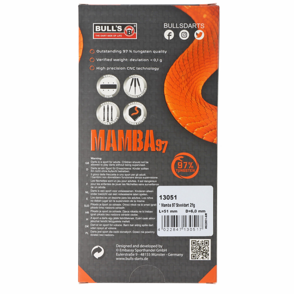 Mamba Steeldarts, 97% Tungsten, 21 Gramm, 10 image