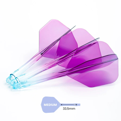 Caliburn SUP Flights - Moulded Flight & Shaft - Standard No6 - Two Tone Blau Lila, Länge: Kurz