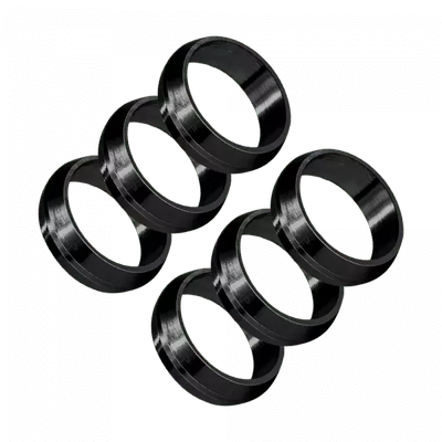 Harrows Pyramid Rings - 6 Stück - Schwarz