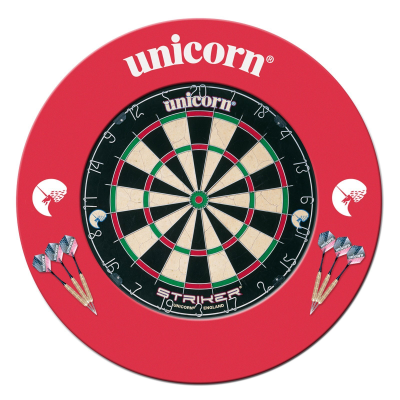 Unicorn BUNDLE "Striker" Dartboard + Surround "Center" + Steeldarts