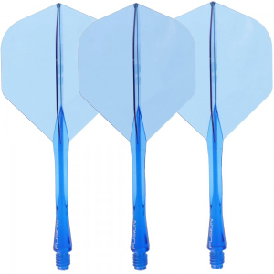 Winmau Fusion Dart Flight und Shaft, Standard, azur blau, medium, 34mm