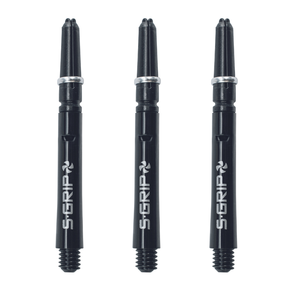 Harrows Supergrip Spin Shafts - Schwarz / Silber, Länge: Short