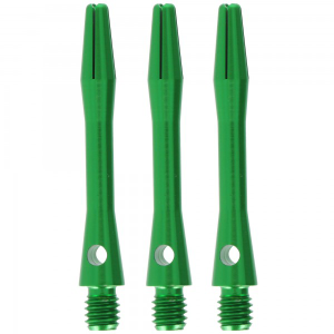 Aluminium Dart Shaft grün, Short, 3 Stück