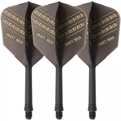 Cuesoul AK5 Integrated Dartschaft, Schaft und Flight integriert, Std., schwarz, Draft Beer