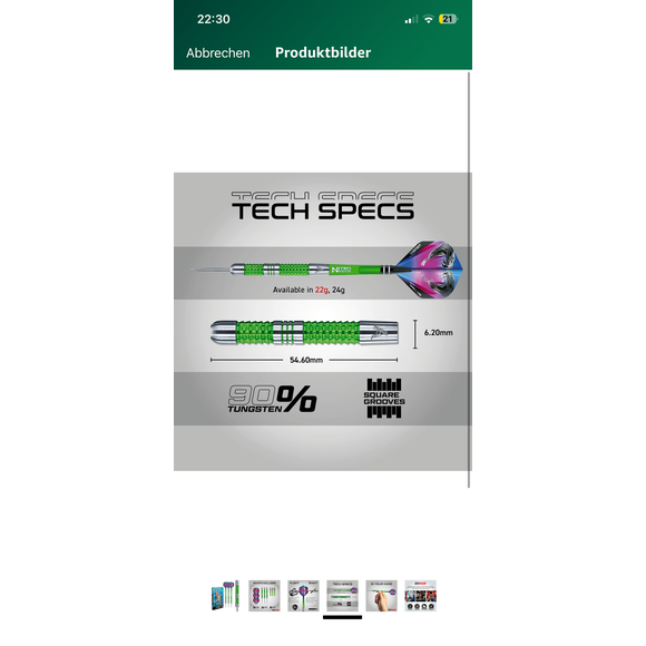 Peter Wright Mamba Darts 22 Gramm 90% Tungsten, 5 image