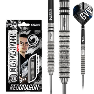 RedDragon Gian van Veen Tour Edition 90% Tungsten Steeldarts, Gewicht: 22 Gramm