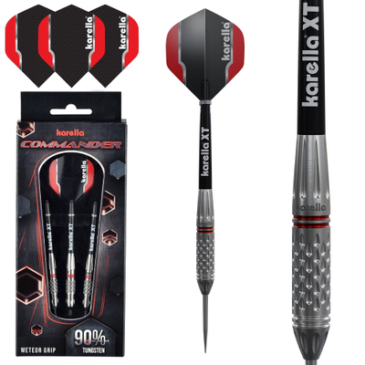 Karella Steeldarts Commander, silber, 90% Tungsten, Gewicht: 21