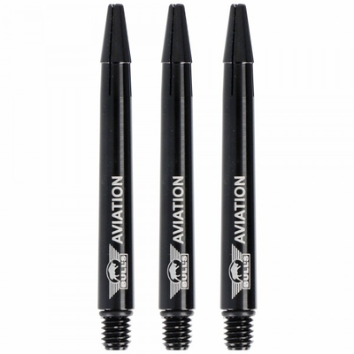 Aluminium Dartshaft Aviation schwarz, Medium, 3 Stück