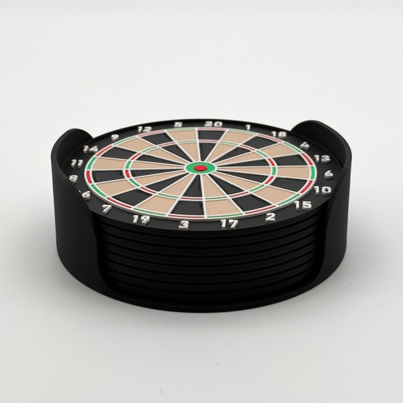 Kaltgetränke-Untersetzer im Darts-Design (8 Stück + Halter), 6 image