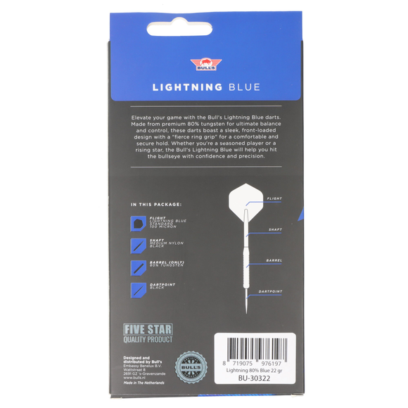 Bulls Lightning Blau Steeldart, 80% Tungsten, 10 image