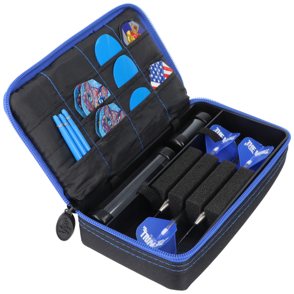 Darttasche Nylon für 3 Dartpfeile, schwarz blau, 2 image