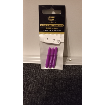 1 Satz TARGET PRO GRIP Dart Schäfte SHORT 34 mm lila NEU ungespielt Shafts