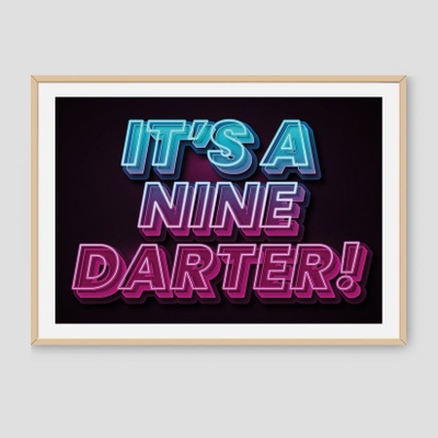 Darts Art It's A Nine Darter - Print, Design: Nine Darter, Format: A4