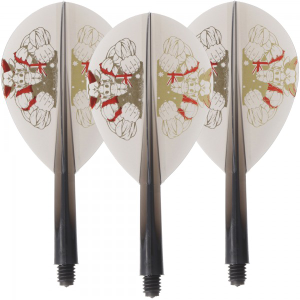 Dartflight Zero Stress, Teardrop S, The Bull, transparent schwarz, 21,5mm