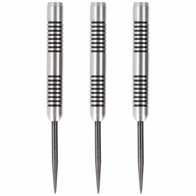 Steeldart Barrel 85% Tungsten, silber schwarz geriffelt, 18 Gramm