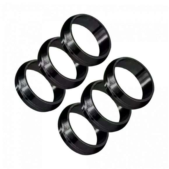 Harrows Pyramid Rings - 6 Stück - Schwarz