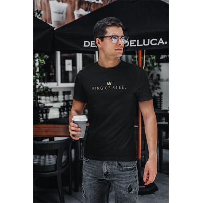 STEELIKONE T-Shirt - KING OF STEEL, Farbe: Schwarz, Größe: S