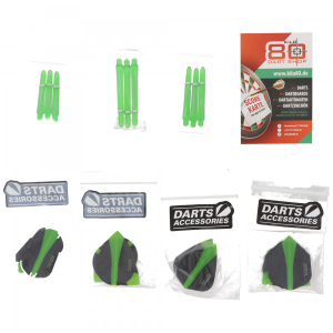 Harrows Retina Set Flights und Schäfte, 21teilig, grün