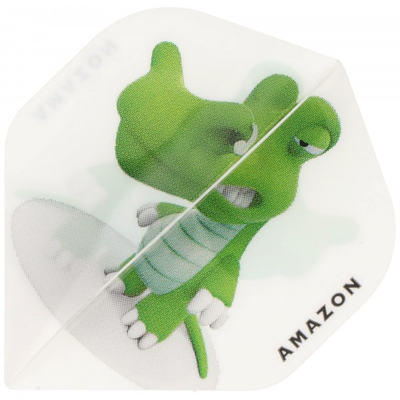 Krokodil Dart Flight weiß mit Motiv, 3 Stück