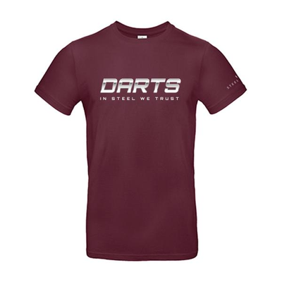 STEELIKONE T-Shirt - DARTS IN STEEL WE TRUST, Farbe: Burgundy, Größe: S