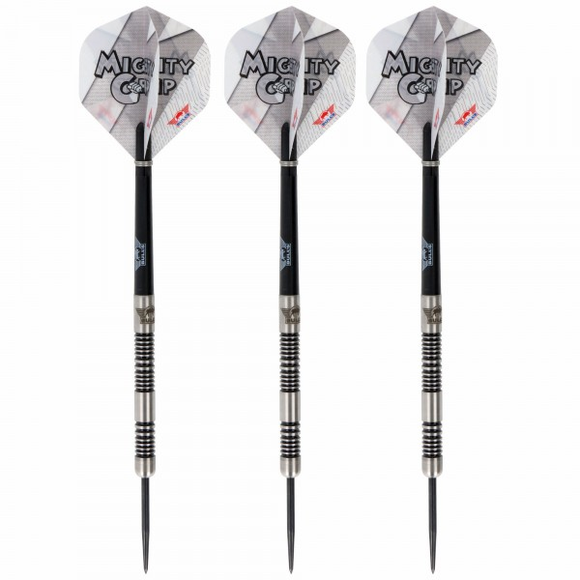 Bulls Lightning White Steeldart, Mighty Grip, 90% Tungsten