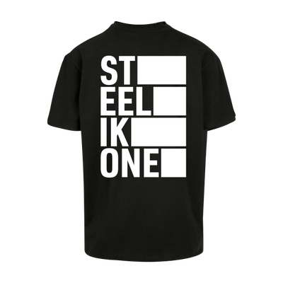 T-Shirt - STEELIKONE Oversize VERTICAL, Farbe: Schwarz, Größe: S