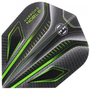 Harrows Noble Dartflight, No6, Standard, schwarz grün, 3 Stück