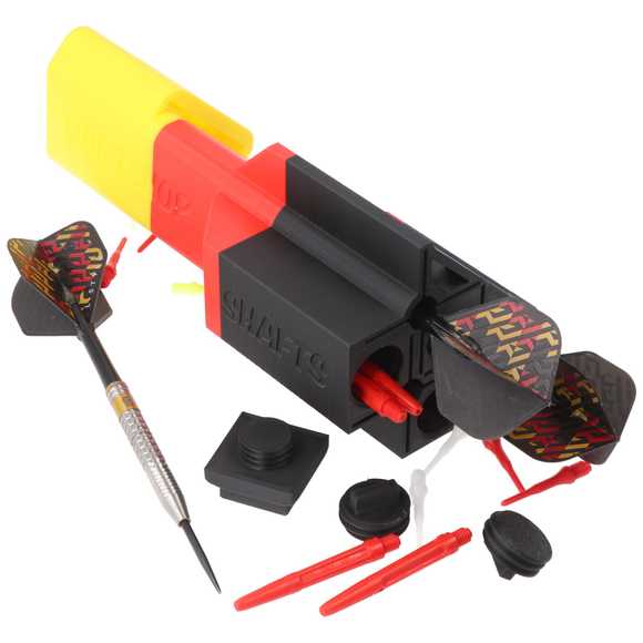 Dartcase, Darttasche schwarz, rot, gold für 3 Darts und Zubehör, 4 image