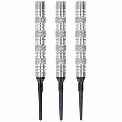 Softdart Barrel silber, schwarz 85% Tungsten, 44mm, 16 Gramm