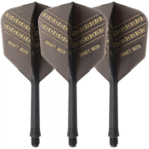 Cuesoul AK5 Integrated Dartschaft, Schaft und Flight integriert, Std., schwarz, Draft Beer