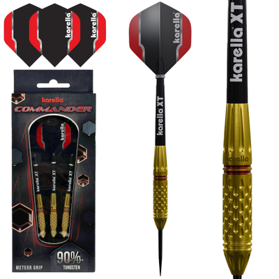 Karella Steeldarts "Commander" Gold 90% Tungsten, Gewicht: 22