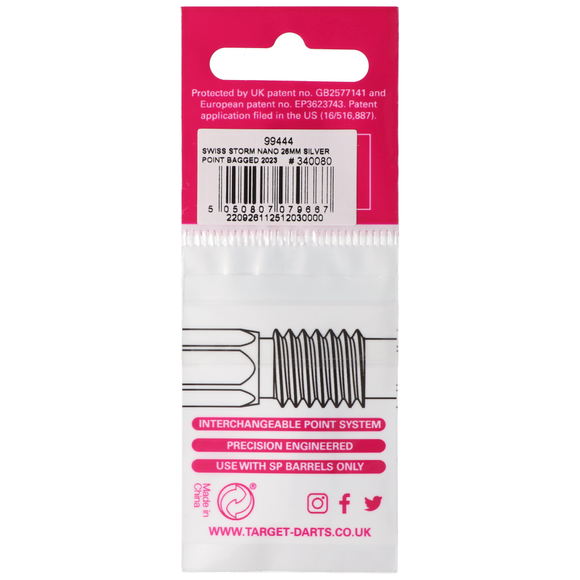 Target Swiss Point Storm Nano, Steeldartspitzen, silber, 26mm, 6 image