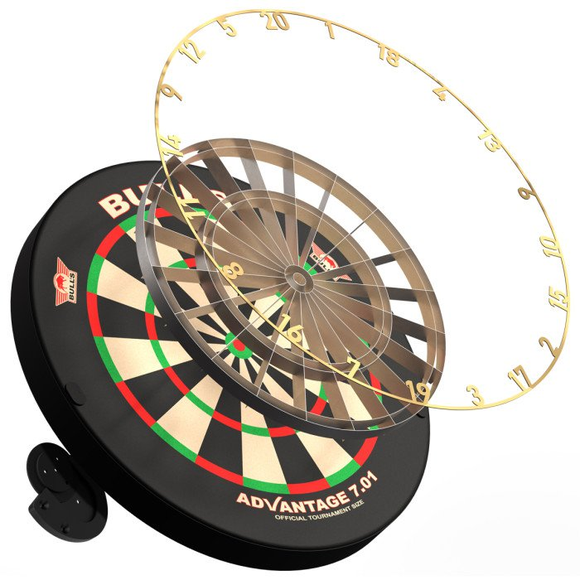 Bull's Advantage 701 Premium Dartboard mit goldenem Zahlenring, 2 image
