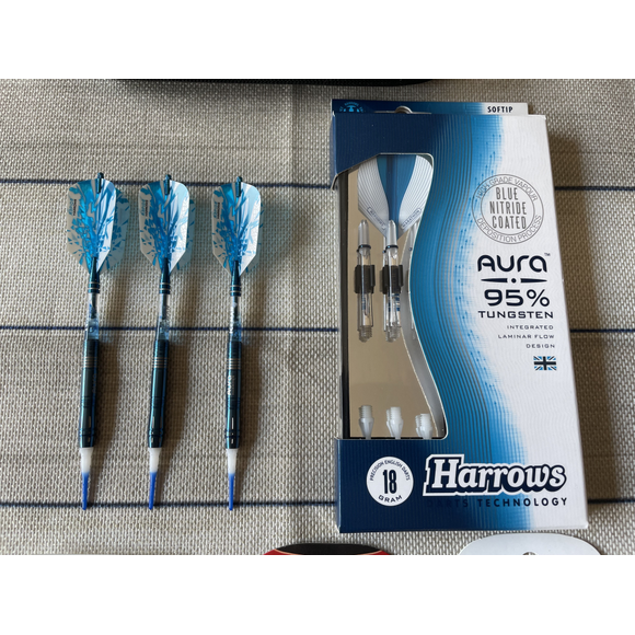 Harrows - Aura - Softdarts 18 Gramm 95% Tungsten mit OVP und Zubehör
