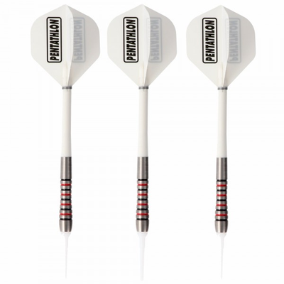 Dartset Soft, silber mit roten und schwarzen Ringen, 16 Gramm