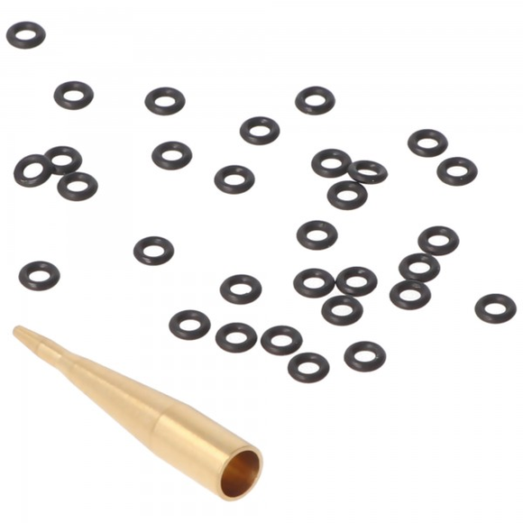 Schaftgummiringe, 30 Stück mit Applikator, ca. 0,4cm