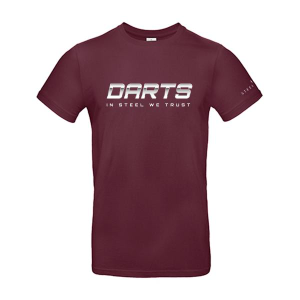 STEELIKONE T-Shirt - DARTS IN STEEL WE TRUST, Farbe: Burgundy, Größe: S