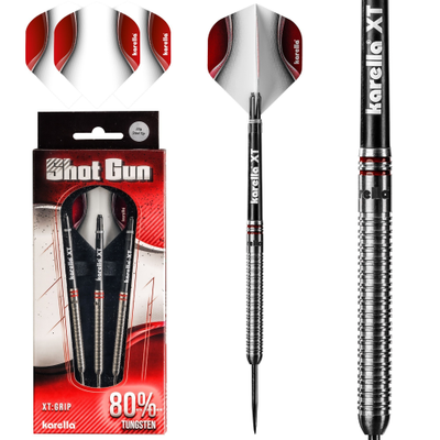 Karella Steeldarts "ShotGun" silver, 80% Tungsten, Gewicht: 24