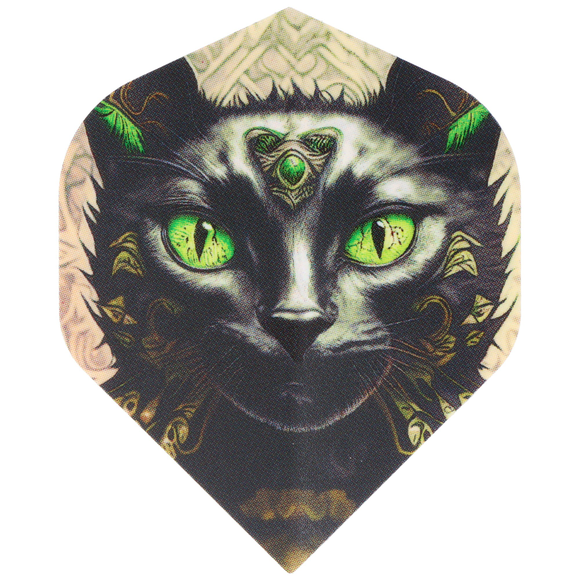 Designa Dartflight Black Cat Schwarze Katze, No2 Std, 100 Micron, 3 Stück, 5 image