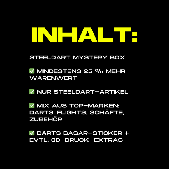 Darts Basar Mystery Box – Steel | Small, Medium & Premium, Variante: Steeldart, Wert: Small 29,95€, 2 image