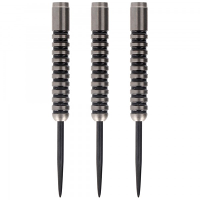 Steeldart Barrel Set 80% Tungsten, silber mit schwarzen Ringen, 41 mm, 16 Gramm
